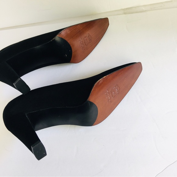 NEW Stuart Weitzman Black Suede Pumps Size 7.5 B - Picture 8 of 11